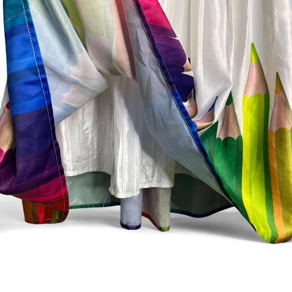 Chicwish Circle Skirt Sz Medium Color Pencil Photo Printed Midi Retro 50s Style - Picture 5 of 7